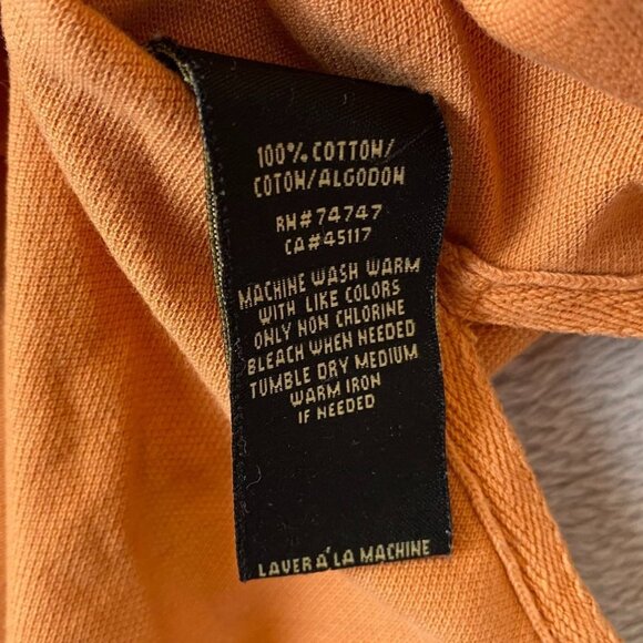 RedHead Mens Polo Shirt Small Short Sleeve Pullover Casual Striped Orange - Picture 6 of 11